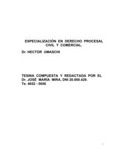 Especializacion en Derecho Procesal Civil y Comercial