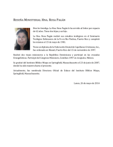 RESEÑA MINISTERIAL HNA. ROSA PAGÁN