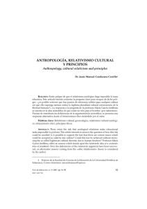antropología, relativismo cultural y principios