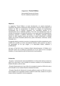 Asignatura: Teoría Política - Ufv - Universidad Francisco de Vitoria