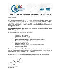 LXII ASAMBLEA GENERAL ORDINARIA DE AFILIADOS