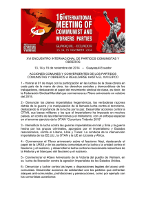 XVI ENCUENTRO INTERNACIONAL DE PARTIDOS COMUNISTAS