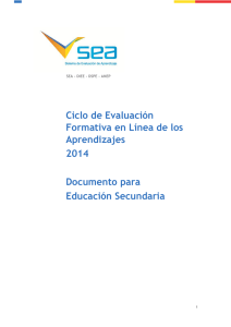 Ciclo de Evaluación de los Aprendizajes en Línea 2014, Documento