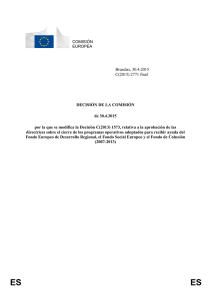 Decisión de la Comisión de 30.4.2015 por la que se modifica la