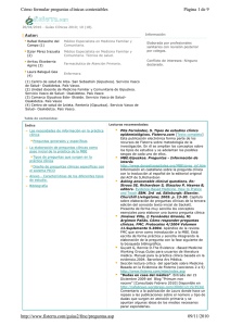 Pàgina 1 de 9 Cómo formular preguntas clínicas contestables 09/11