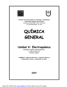 Unidad 10:Electroquímica - Facultad de Ciencias Exactas y