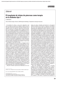 Editorial El trasplante de islotes de páncreas como terapia