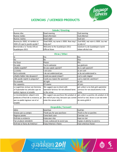 licencias / licensed products - Pan American Games Language