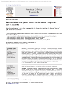 Reconocimiento recÃproco y toma de decisiones compartida con el