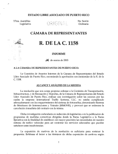 R. DE LA C. 1158 - Cámara de Representantes