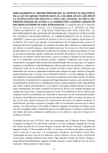 emplazamiento al tercero perjudicado. el art&iacute;culo 30, fracci&oacute;n ii, de