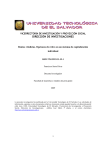 Rentas vitalicias.Opciones de retiro en un sistema de capitalización