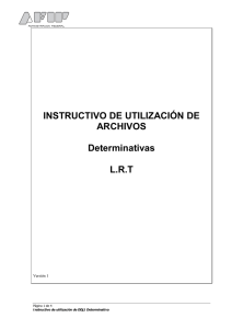 INSTRUCTIVO DE UTILIZACIÓN DE ARCHIVOS Determinativas L.R.T