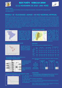 modelo de velocidades usando una red neuronal artificial