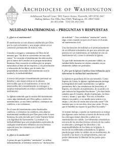 NULIDAD MATRIMONIAL – PREGUNTAS Y RESPUESTAS