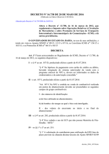 decreto nº 16.738 de 20 de maio de 2016 decreta - Sefaz-BA