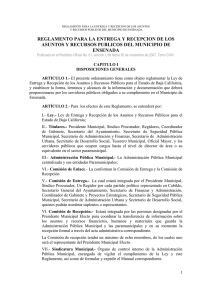 reglamento para la entrega y recepcion de los asuntos y recursos