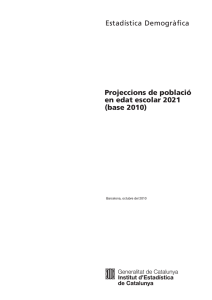 Idescat. Projeccions de població en edat escolar 2021 (base 2010)