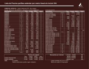 Lista de Precios perfiles estándar por metro lineal sin incluir