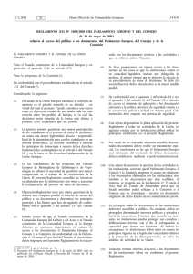 Reglamento (CE) No 1049/2001 del Parlamento Europeo y