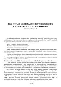 ciclos combinados, recuperaci&oacute;n de calor residual y otros sistemas