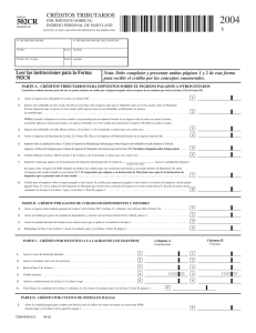 CRÉDITOS TRIBUTARIOS - Maryland Tax Forms and Instructions