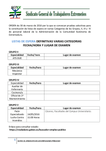 LISTAS DE ESPERA DEFINITIVAS VARIAS CATEGORIAS FECHA