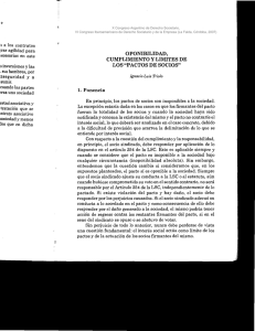 oponibilidad, cumplimiento y limites de los "pactos de socios"