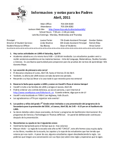 Informacion y notas para los Padres Abril, 2011