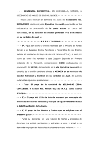 Sentencia Ejecutivo Mercantil - Poder Judicial del Estado de Sonora