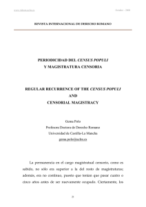periodicidad del census populi y magistratura censoria