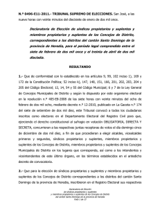 0496-E11-2011 (Declaratoria Síndicos y Concejales Santo Domingo)
