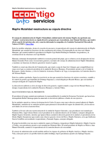 Mapfre Mutalidad reestructura su cúpula directiva - ccoo