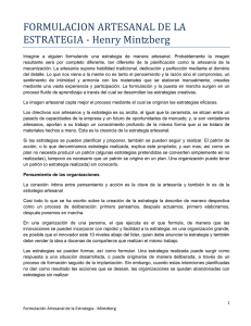 FORMULACION ARTESANAL DE LA ESTRATEGIA ‐ Henry Mintzberg