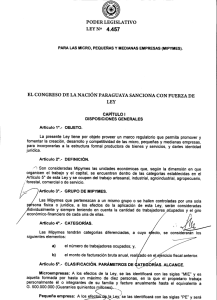 ley 4457 de las micro, pequeñas y medianas empresas