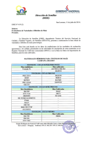 LISTA OFICIAL DE VARIEDADES E HIBRIDOS DE MAIZ