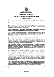 Resolución No.004-2016 EL PLENO DEL COMITÉ DE COMERCIO