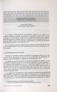 La pretensión fundamental del entrenamiento cognitivo es la mejora