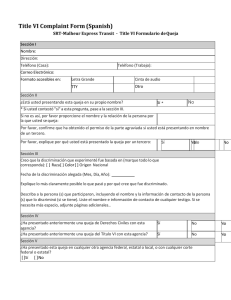 Title VI Complaint Form (Spanish)