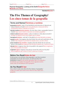 The Five Themes of Geography/ Los cinco temas de la geografía