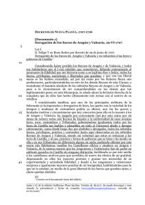 [Documento 1] Derogación de los fueros de Aragón y Valencia, 29