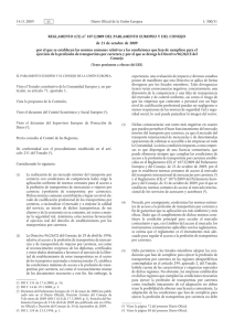 Reglamento (CE) no 1071/2009 del Parlamento Europeo y del