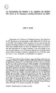 LA SUCESIÓN DE PEDRO Y EL OBISPO DE ROMA (En