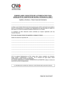 formulario ³solicitud de autorizacion para operar en el servicio de