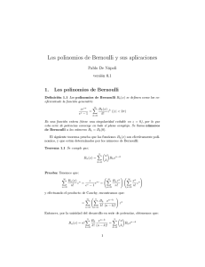 Los polinomios de Bernoulli y sus aplicaciones