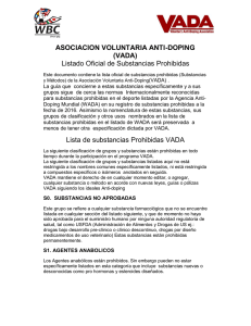 ASOCIACION VOLUNTARIA ANTI-DOPING (VADA) Listado Oficial