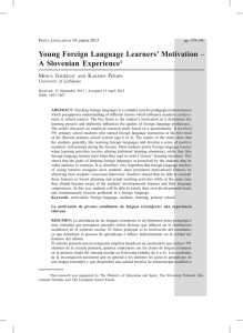 Young Foreign Language Learners` Motivation – A Slovenian