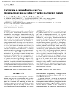 Carcinoma neuroendocrino gástrico. Presentación de un caso