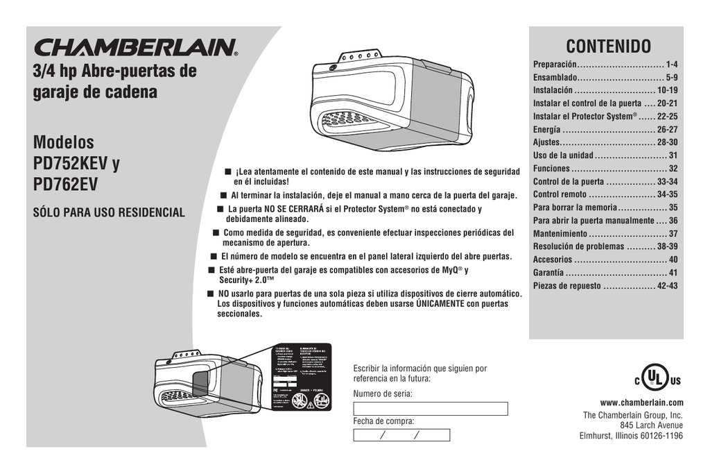 Instalación - Chamberlain