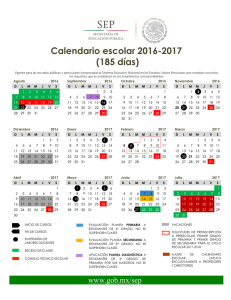 Calendario escolar 2016-2017 (185 días)